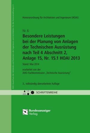 HOAI - Besondere Leistungen bei der Planung von Anlagen der Technischen Ausrüstung nach Teil 4 Abschnitt 2