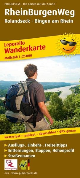 RheinBurgenWeg Wanderkarte 1 : 25 000