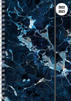 Collegetimer Blue Marble 2022/2023 - Schüler-Kalender A5 (15x21 cm) - Marmor - Ringbindung - Weekly - 224 Seiten - Terminplaner - Alpha Edition