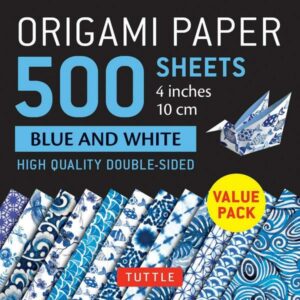 Origami Paper 500 Sheets Blue and White 4' (10 CM): Tuttle Origami Paper: High-Quality Double-Sided Origami Sheets Printed with 12 Different Designs