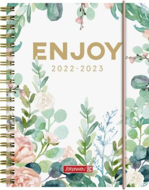 BRUNNEN 1071855143  Wochenkalender  Schülerkalender  2022/2023  'Enjoy'  2 Seiten = 1 Woche  Blattgröße 12 x 16 cm   A6  PP-Einband