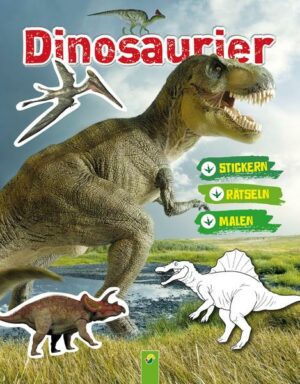 Dinosaurier Stickern Rätseln Malen