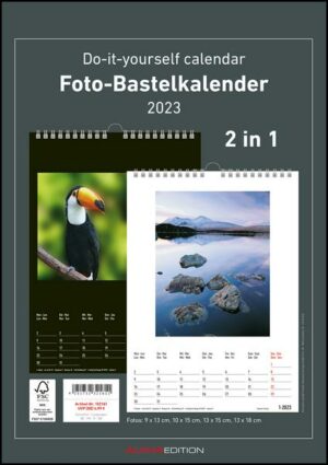 Foto-Bastelkalender 2023 - 2 in 1: schwarz und weiss - 21 x 29