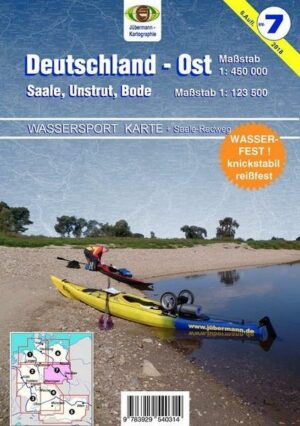 Wassersport-Karte / Deutschland Ost für Kanu- und Rudersport 1 : 125 000