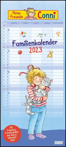 Conni Familienkalender 2023 – Wandkalender – Familienplaner mit 5 Spalten – Format 22 x 49