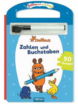 Trötsch Die Maus Schreib und wisch weg Pappenbuch Zahlen und Buchstaben