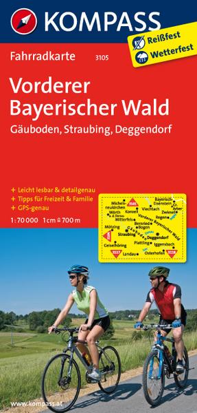 KOMPASS Fahrradkarte Vorderer Bayerischer Wald - Gäuboden - Straubing - Deggendorf