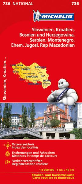 Michelin Slowenien  Kroatien Bosnien und Herzegowina Serbien Montenegro Ehem. Jugosl. Rep Mazedonien 1 : 1 000 000