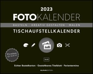 Creative Line Tischaufsteller quer 2023 - Kreativ-Kalender - DIY-Kalender - Kalender zum Basteln - Tischkalender - 20x16