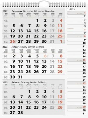 Rido/idé 7033330003  3-Monatskalender  Wandkalender  2023  1 Blatt = 3 Monate  30 x 39 cm