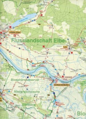 Radwander- und Wanderkarte Flusslandschaft Elbe