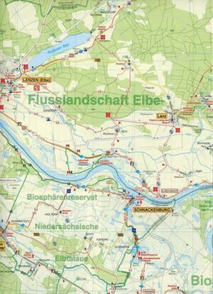 Radwander- und Wanderkarte Flusslandschaft Elbe