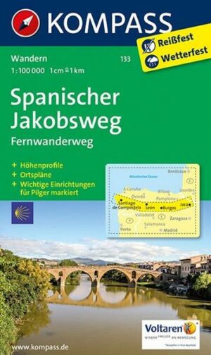 KOMPASS Wanderkarte 133 Spanischer Jakobsweg