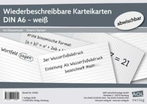 Wiederbeschreibbare Karteikarten DIN A6 - weiß