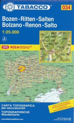 Tabacco Wandern Bozen-Ritten-Salten-Bolzano-Renon-Salto  1 : 25 000