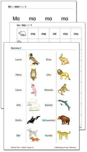 ABC der Tiere / ABC der Tiere – Silbenkärtchen