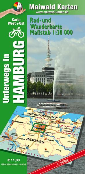 Hamburg Ost und West - Rad- und Wanderkarte - mit Einsteckhülle