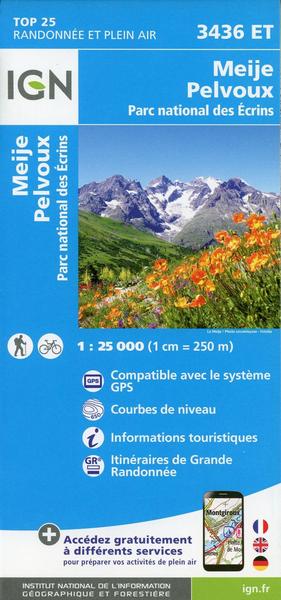 Meije Pelvoux. PN des Ecrins 1:25 000