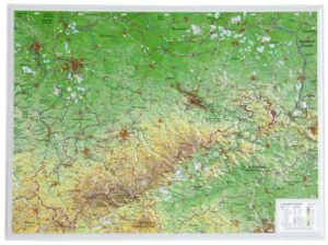 Reliefkarte Sachsen klein 1 : 650.000