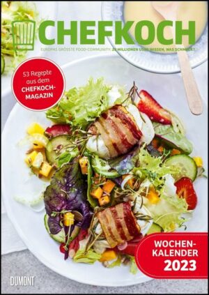 CHEFKOCH Wochenkalender 2023 – Küchen-Kalender – mit Notizfeld – pro Woche 1 Rezept – Format DIN A4 – Spiralbindung