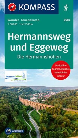 KOMPASS Wander-Tourenkarten 2504 Hermannsweg und Eggeweg