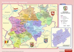 Posterkarten Geographie 07. Nordrhein-Westfalen: physisch / politisch