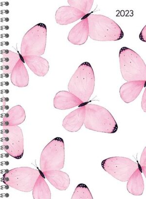 Ladytimer Ringbuch Butterflies 2023 - Taschen-Kalender A5 (15x21 cm) - Schüler-Kalender - Weekly - Ringbindung - 128 Seiten - Alpha Edition