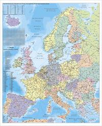 Europa Organisationskarte 1 : 3 600 000. Wandkarte Großformat ohne Metallstäbe