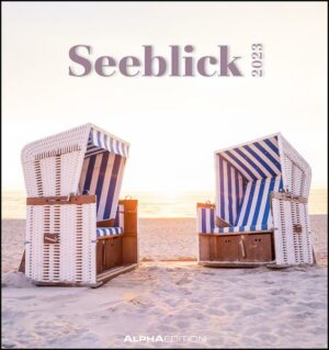 Seeblick 2023 - Postkartenkalender 16x17 cm - Sea View - zum Aufstellen oder Aufhängen - Monatskalendarium - Gadget - Mitbringsel - Alpha Edition