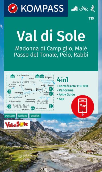 KOMPASS Wanderkarte 119 Val di Sole
