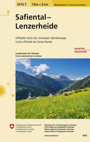 Swisstopo 1 : 33 333 Safiental - Lenzerheide