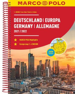 MARCO POLO Reiseatlas 2021/2022 Deutschland 1:300 000 mit Europa 1:4 500 000