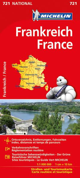 Frankreich 1 : 1 000 000 einseitig Nationalkarte