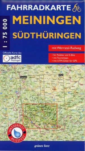 Meiningen Südthüringen Fahrradkarte 1 : 75 000