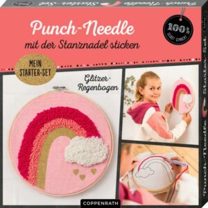 Punch-Needle Starter-Set 'Glitzer-Regenbogen'