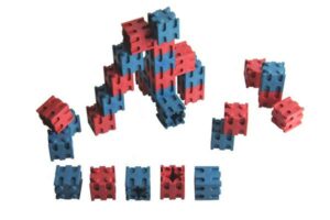 30 Steckwürfel rot/blau