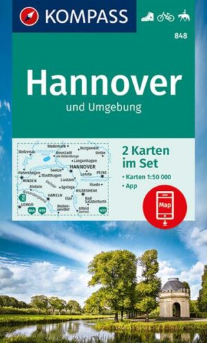 KOMPASS Wanderkarte 848 KOMPASS Wanderkarten-Set: Hannover und Umgebung - Wanderkarten-Set mit Naturführer in der Schutzhülle. GPS-genau. - 1:50000
