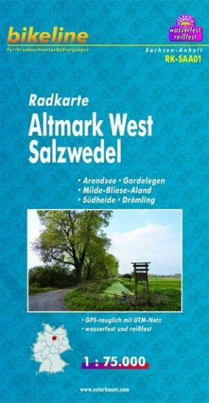 Bikeline Radkarte Deutschland Altmark West Salzwedel 1:75.000