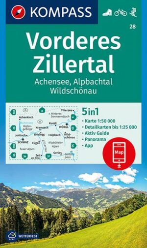 KOMPASS Wanderkarte 28 Vorderes Zillertal