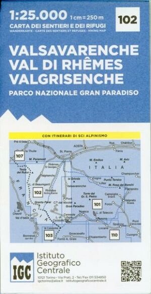 IGC Italien 1 : 25 000 Wanderkarte 102 Valsavarenche