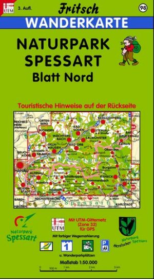 Naturpark Spessart Blatt Nord 1 : 50 000. Fritsch Wanderkarte