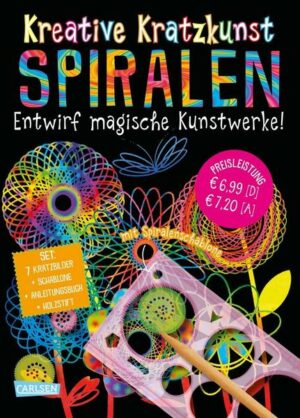 Kreative Kratzkunst: Spiralen: Set mit 7 Kratztafeln