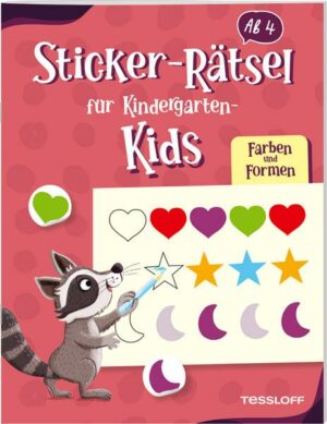 Sticker-Rätsel für Kindergarten-Kids. Farben und Formen