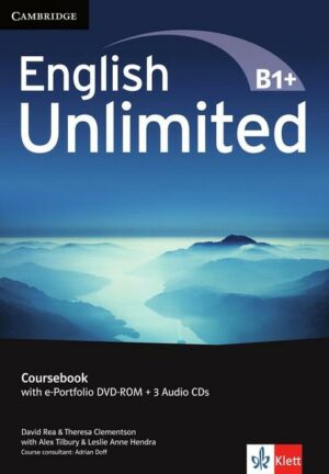 English Unlimited B1+ -Intermediate / Coursebook with e-Portfolio DVD-ROM + 3 Audio-CDs
