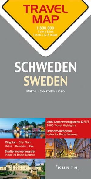 Reisekarte Schweden 1:800.000