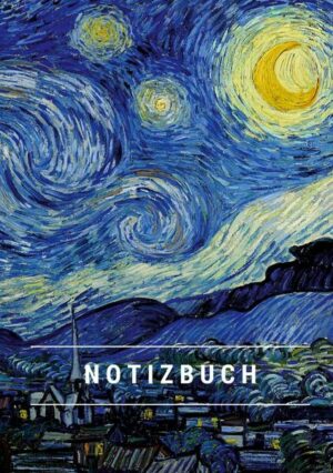 Notizbuch klein A5 Blanko - Notizheft 44 Seiten 90g/m² - Softcover Vincent van Gogh 'Sternennacht' -