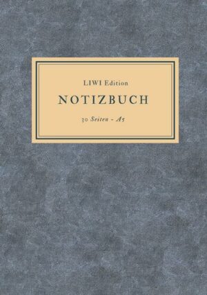 Dünnes Notizbuch A5 liniert - Notizheft 30 Seiten 90g/m² - Softcover blau meliert -