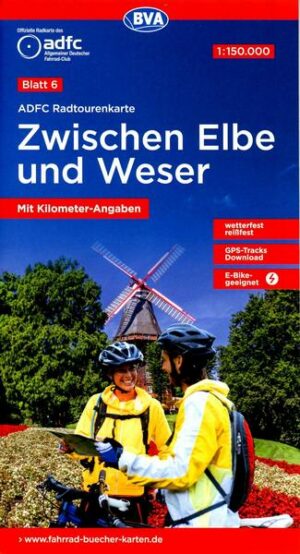 ADFC-Radtourenkarte 6 Zwischen Elbe und Weser 1:150.000