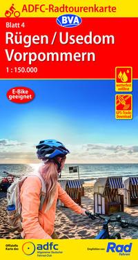 ADFC-Radtourenkarte 4 Rügen/Usedom Vorpommern 1:150.000