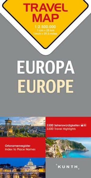 Reisekarte Europa 1:2.500.000